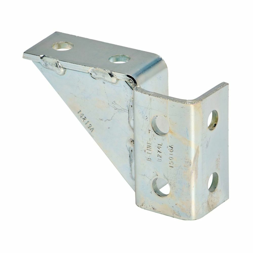 B274LZN Left Hand Single Corner Gusseted Connection, 8 Holes, 3-15/16 in L x 5-21/32 in W, Steel