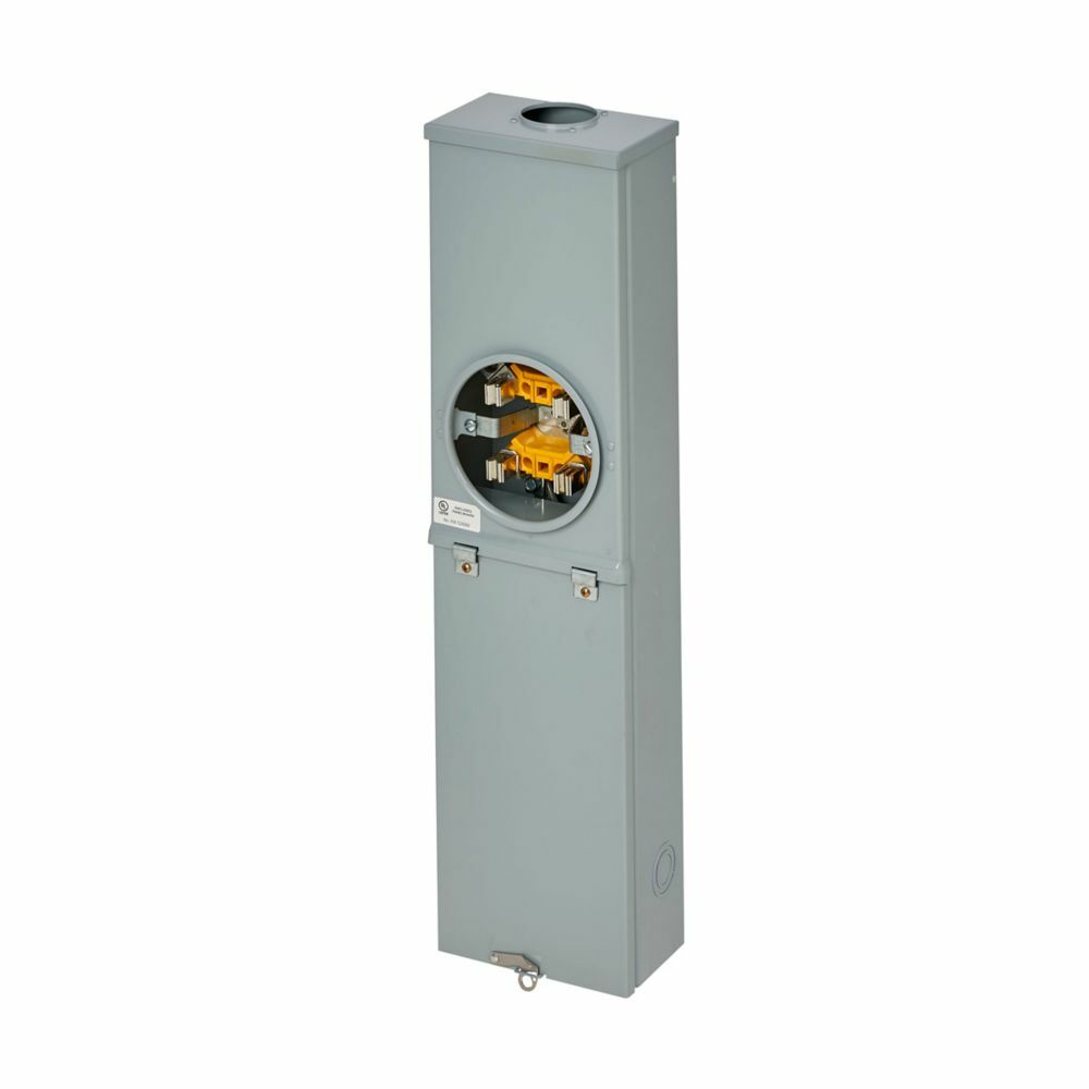 2M11R Overhead Ring Single Meter Main Breaker Enclosure, 8 in W x 4-5/8 in D, NEMA 3R Rating, Steel