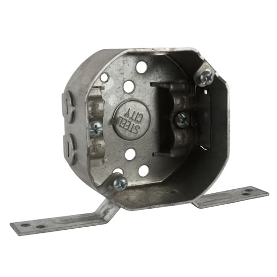 24151-NV Steel City Drawn Style Ceiling Box, Steel, 11.8 cu-in Capacity, 1 Outlets, 2 Knockouts, 1-1/2 in D