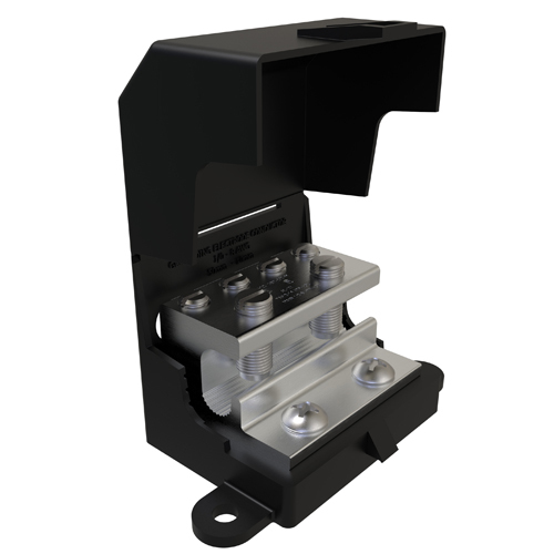 GBT-1/0-M-W/C ClearGround Dual Rated Lay-In Intersystem Ground Tap, 8 to 1/0 AWG, 14 to 2 AWG Cable