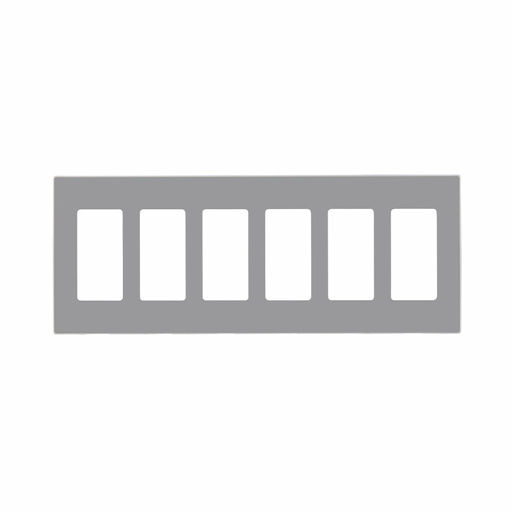 80326-SGY Decora Screwless Standard Wall Plate, 6 Gangs, 11.810 in W x 4.609 in H, Polycarbonate, Gray