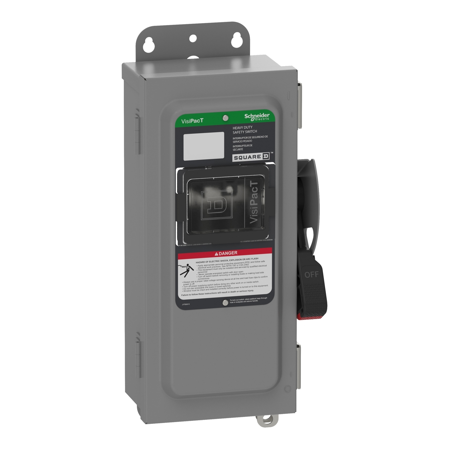 VHU361AWKGL Heavy Duty Non-Fusible Disconnect Safety Switch, 600 V AC, 600 V DC, 30 A, 5, 7.5, 10, 15, 20, 30 hp, 3 Poles