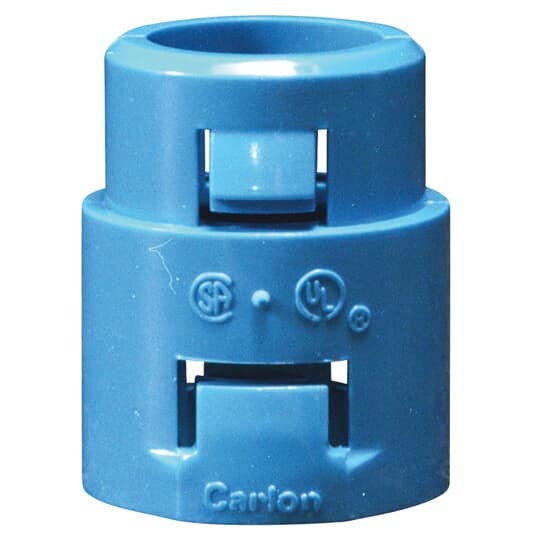 A253D Carlon 1-Piece Flexible Non-Metallic Quick-Connect Threaded ENT Raceway Adapter, 1/2 in, Polycarbonate
