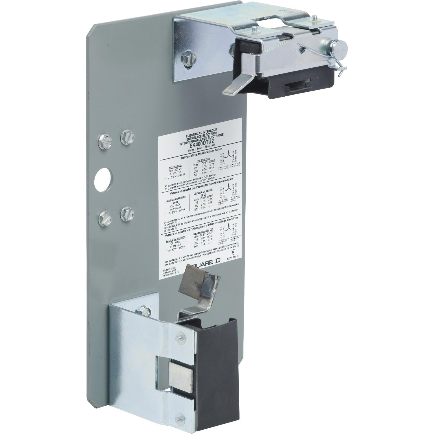 EK400DTU2 Field Installed Electrical Interlock Kit, 400 A, For Use With Type 82000 Safety Switch