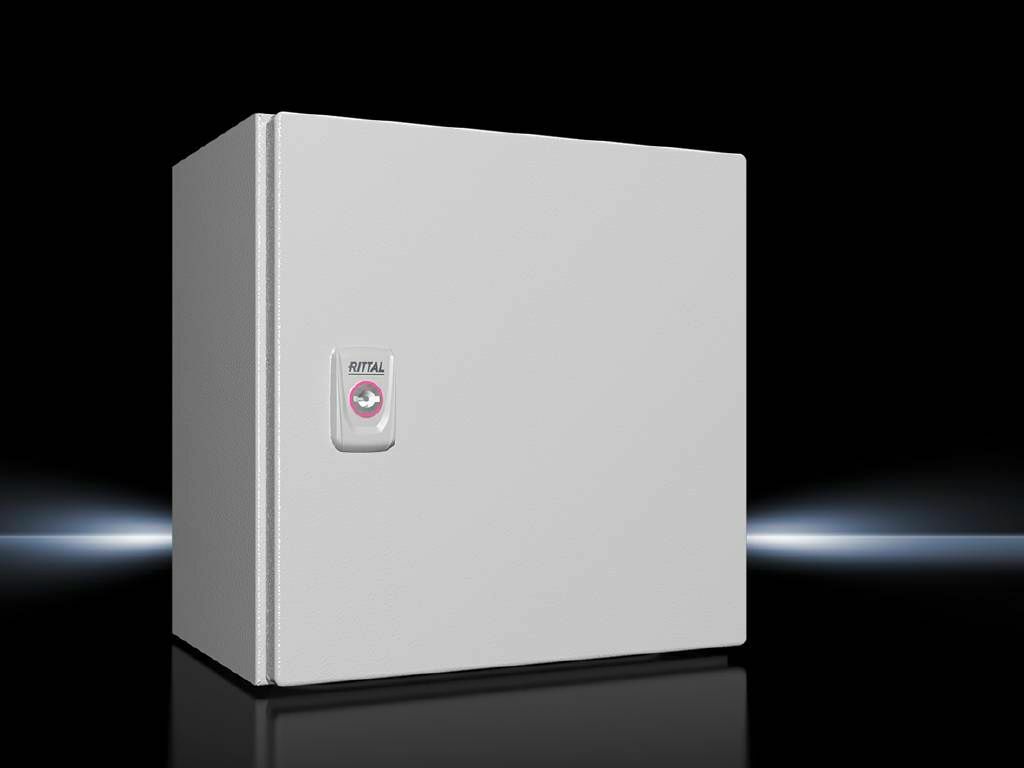 1380000 AX Series Compact Enclosure With (1) Gland Plate, 380 mm W x 210 mm D x 380 mm H, NEMA 4, Carbon Steel