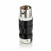 CS8165C 3-Phase Fluted Body Grounding Locking Plug, 480 V AC, 50 A, 3 Poles, 4 Wires, Black/White