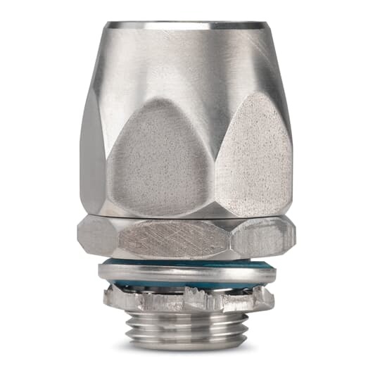 6302SST T&B Straight Conduit Connector With Santoprene Sealing Gasket, Stainless Steel Retaining Ring, 1/2 in Trade, Stainless Steel, Electro-Zinc Plated