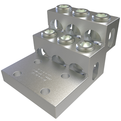 PBHD6-750 Type PBHD Heavy Duty Panelboard Lug, 2 AWG to 750 kcmil, 3/8 in Bolt/Stud, 1.38 in Hole Spacing, For Use With Copper or Aluminum Conductor