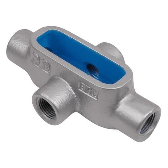X27 T&B BlueKote Type X Conduit Body, 3/4 in Hub, Form 7 Form, 9.1 cu-in Capacity, Iron, Epoxy Powder Coated/Zinc Plated