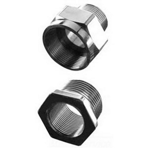 737DM3T35 Threaded Cable Gland Adapter, 1 in Interior Thread, M25 Exterior Thread, -60 to 100 deg C Operating, Brass, Nickel Plated