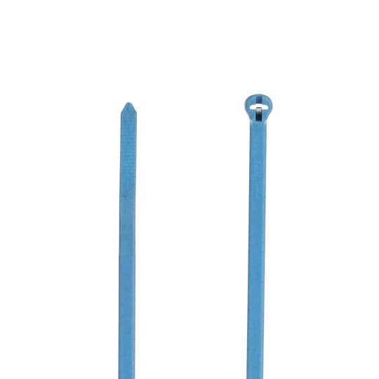 TY525M-NDT Ty-Rap Detectable Cable Tie, 7.2 in L x 0.18 in W x 0.047 in THK, Nylon/Polyamide 6.6, Blue