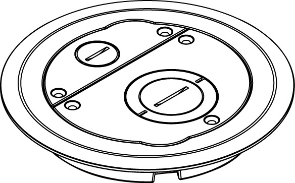 6CFFTCAA Evolution Series Furniture Feed Multi-Service Recessed Poke-Through Cover Assembly, 7-3/4 in Dia, Die Cast Aluminum