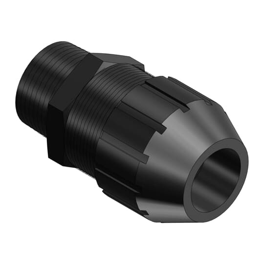 2703 T&B Black Beauty Liquidtight Strain Relief Cord Connector, 1-1/4 in Trade, 1.08 to 1.28 in Cable Openings, Nylon