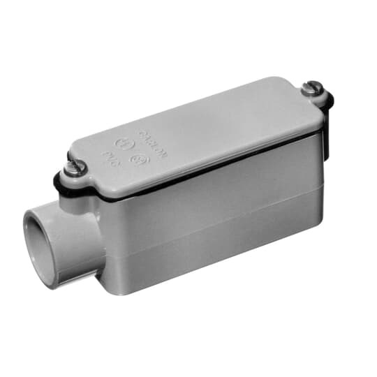 E988F Carlon Type E Conduit Body, 1 in Hub, 12 cu-in Capacity, PVC
