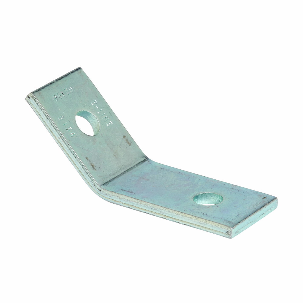 B154ZN Open Angle, 2 Holes, 45 deg Bend, Steel