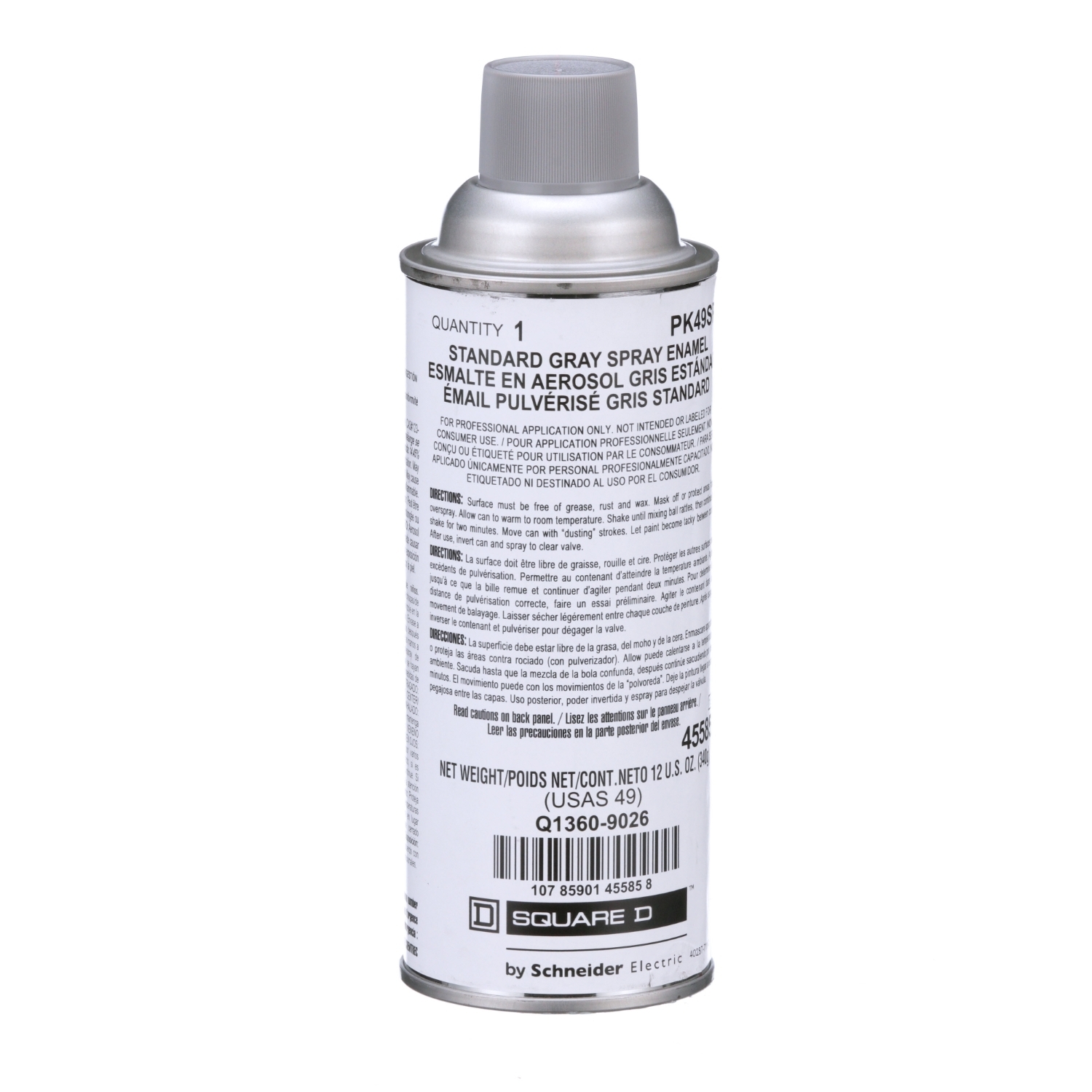 PK49SP Touch Up Spray Paint, 12 oz Container, Liquid Form, Gray, 10 to 12 sq-ft Coverage