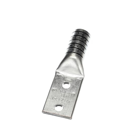 54880BE Color-Keyed 54800 2-Hole Non-Insulated Compression Lug, 750 kcmil Copper Conductor, Die Code: 106, 1/2 in Stud, Copper