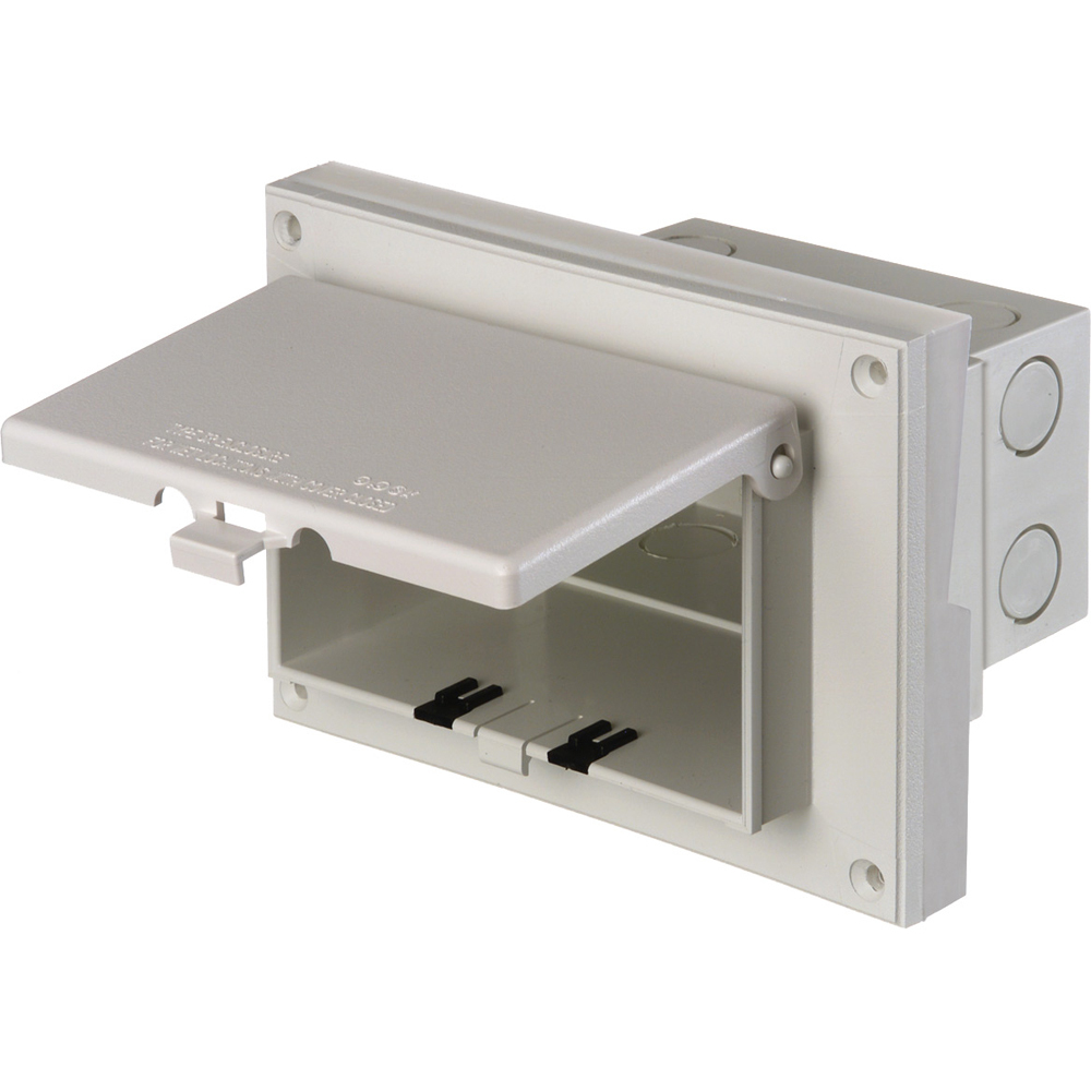 DBHR131C InBox 1-Piece Low Profile Electrical Box, Plastic, 22 cu-in Capacity, 1 Gangs, 7.188 in L x 4.937 in W x 0.562 in D