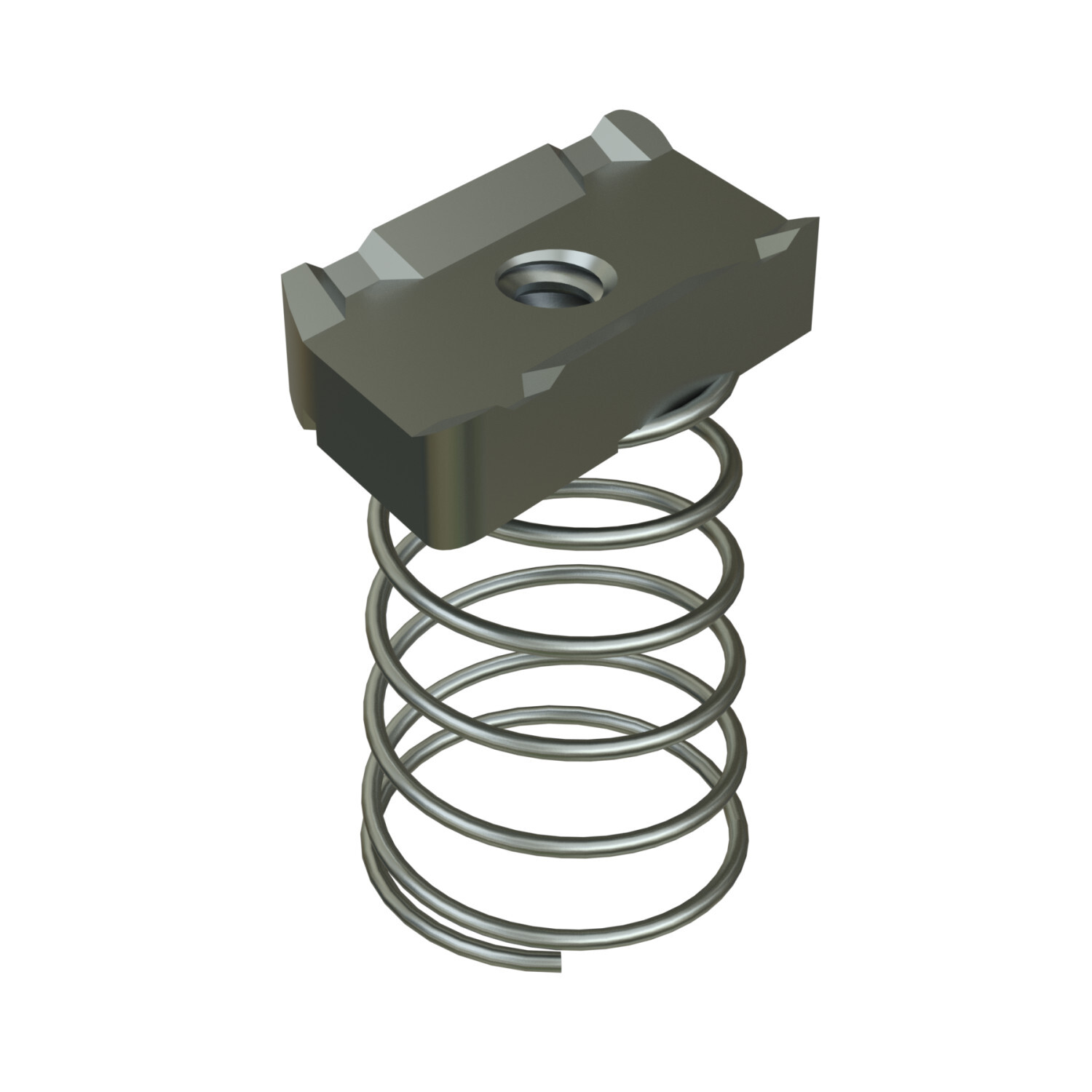 P6006-1032EG Channel Nut With Spring, For Use With P6000 Channel, #10-32 Thread, Mild Steel