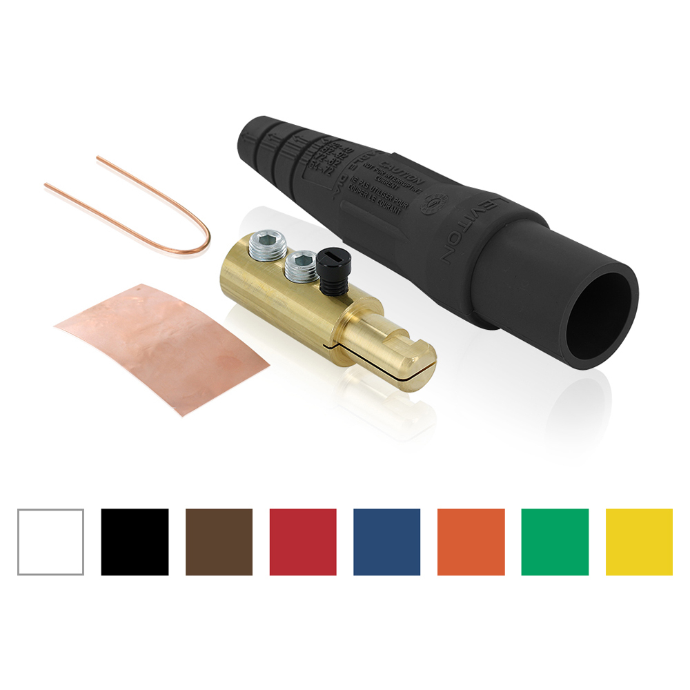 16D24-UW 1-Pole Cam Type Taper Nose Detachable Male Plug, 600 V AC, 400 A, 2 to 4/0 AWG Wire, Double Set Screw, NEMA 3R