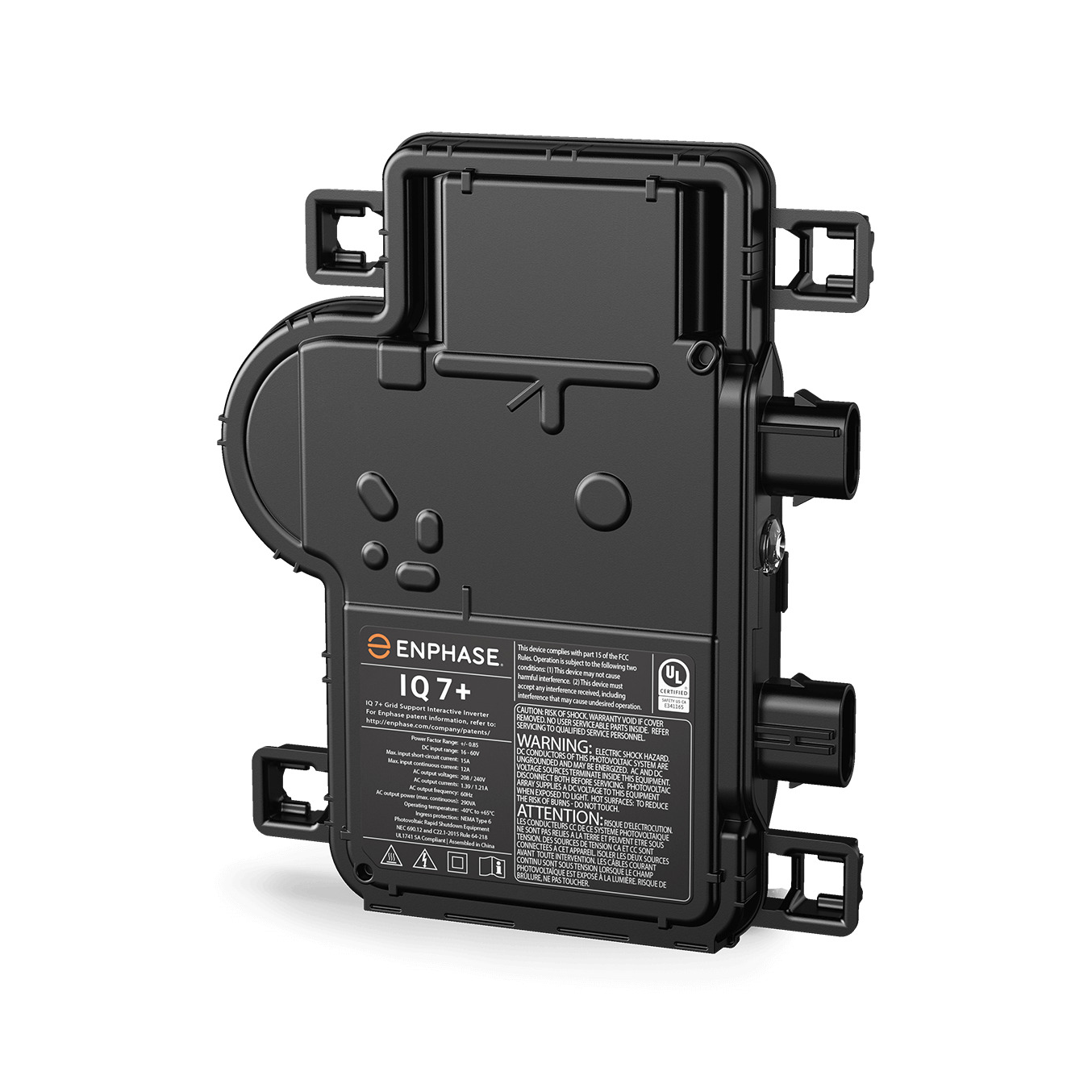 030-07763 IQ7+ Micro Inverter, 60 V DC Input, 240 VAC Output, 295 VA Power Rating, 1.26 A, 97 % Efficiency