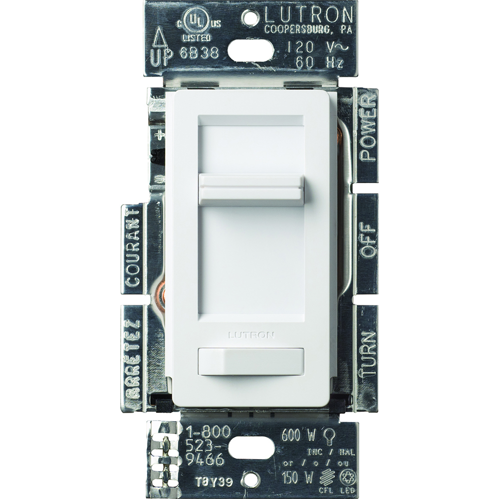LECL-153PH-WH Lumea LED+ Dimmer Switch, No Neutral Required, 150W LED or 600W Incandescent/Halogen, 120V, 1 Pole/3-Way, White