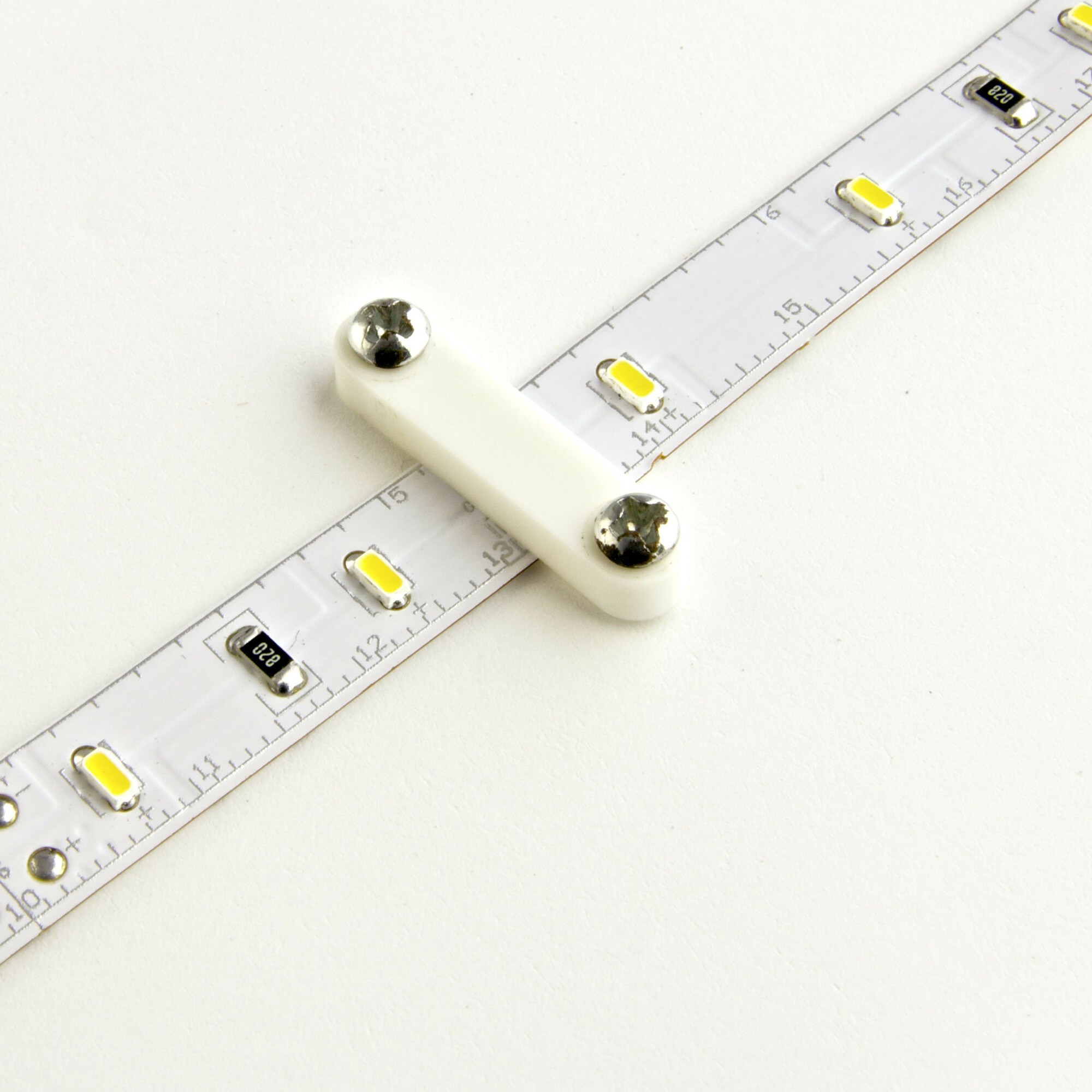 DI-WM-TF Indoor Tape Light Fastener, For Use With 0.4 in/10 mm Maximum Width LED Tape Lights, Screw Mount, Polyamide, White
