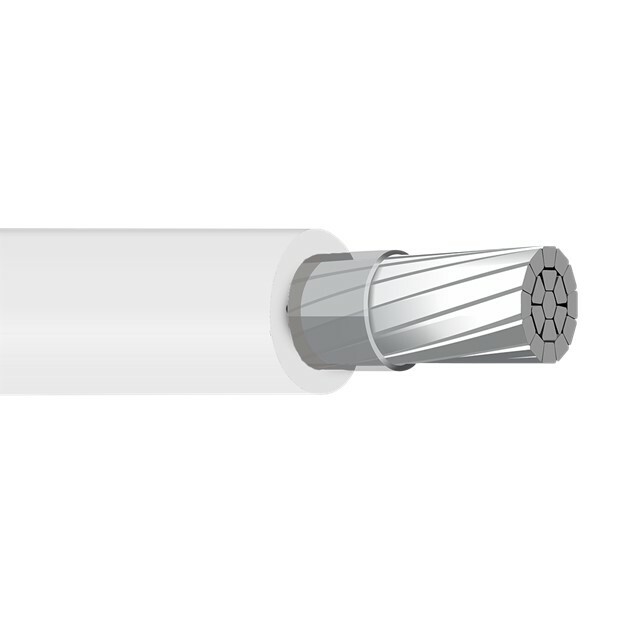 XHHW Cable, 1/0 AWG, White, Stranded, Aluminum Conductor, 2500 Foot Reel