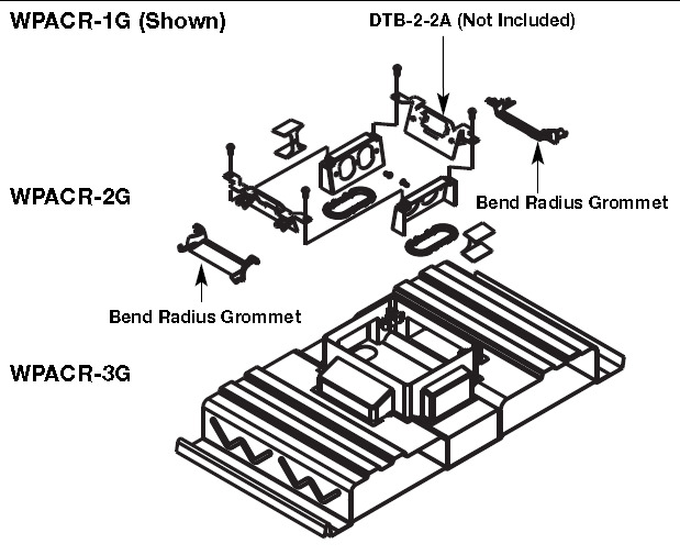 WPACR-1G FloorPort Internal Bracket, For Use With Walkercell, Walkerdeck Systems and Recessed Activation, Threaded Mounting, Metal