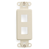 41642-T Decora QuickPort Multimedia Insert, 2 Ports, Fastened Mount, Light Almond
