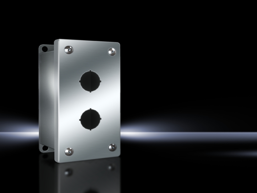 8017729 PB Series 2-Column Miniature Pushbutton Enclosure, 8-1/2 in L x 5 in W, 6 Outlets, NEMA 4X/12/13, 304 Stainless Steel