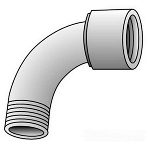 9-50 Type 9 Bushed Elbow, 1/2 in Trade, 90 deg, Malleable Iron, Electroplated Zinc