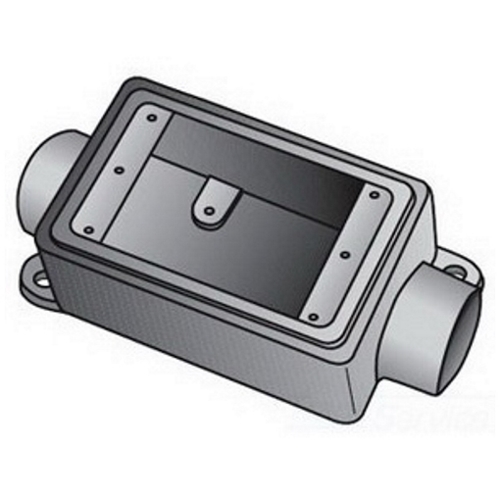 FSC175 Type FSC Heavy Duty Shallow Device Box With Internal Ground Screw, Feraloy Iron Alloy, 21 cu-in Capacity, 1 Gangs, 2 Outlets, 2 Knockouts, 4-11/16 in H x 2-15/16 in W x 2-3/8 in D