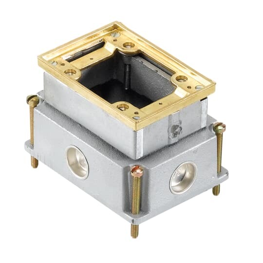 641 Steel City Fully Adjustable Flush Service Floor Box With Steel Adjustable Frame, Cast Iron, 35 cu-in Capacity, 1 Gangs, 5-1/2 in L x 4 in W x 3-5/8 in D