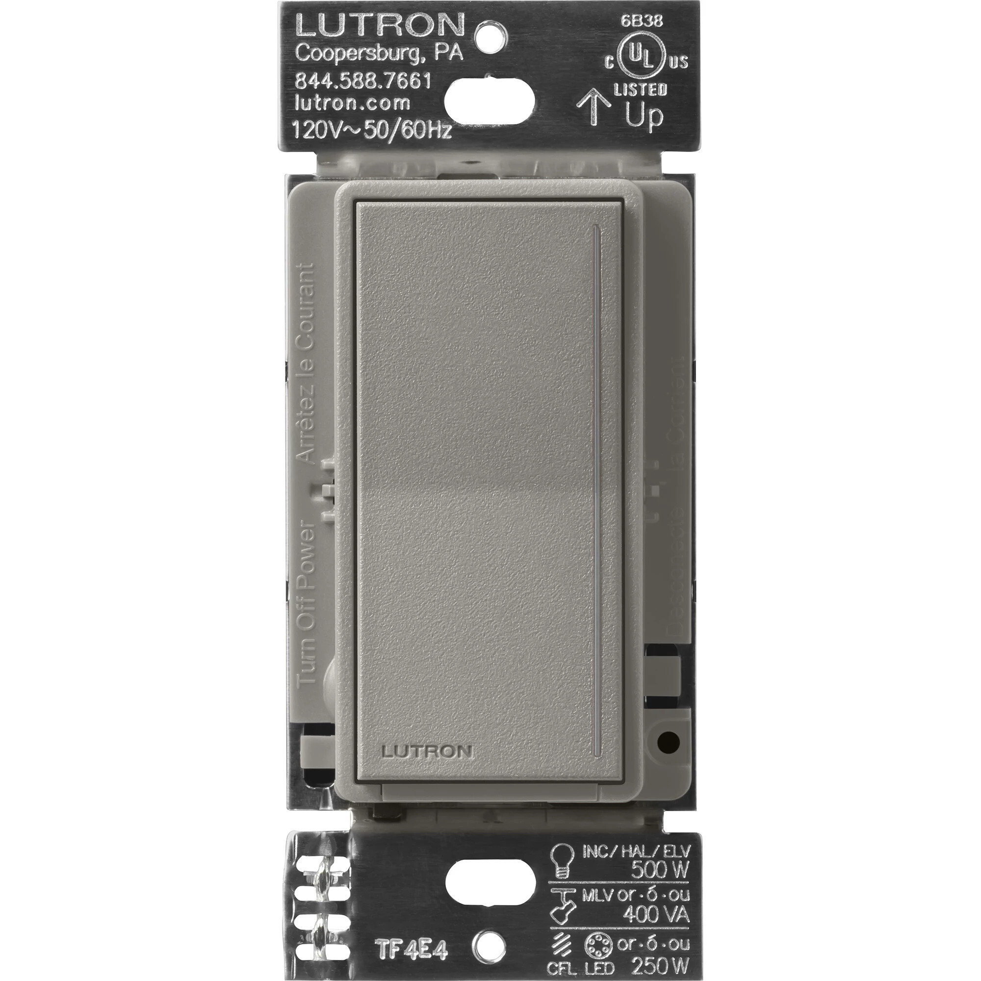 ST-PRO-N-CS Sunnata PRO LED+ Touch Dimmer, Phase Selectable, LED/MLV/ELV, 1 Pole/Multi-Location, Neutral Required, Cobblestone