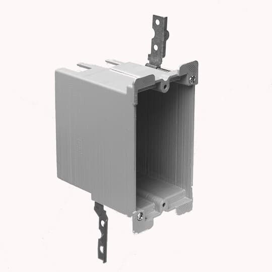 E-18-4 Carlon Old Work Outlet Box With V-Clamp, PVC, 16 cu-in Capacity, 1 Gangs, 3-1/2 in L x 2-1/4 in W x 2-11/16 in D