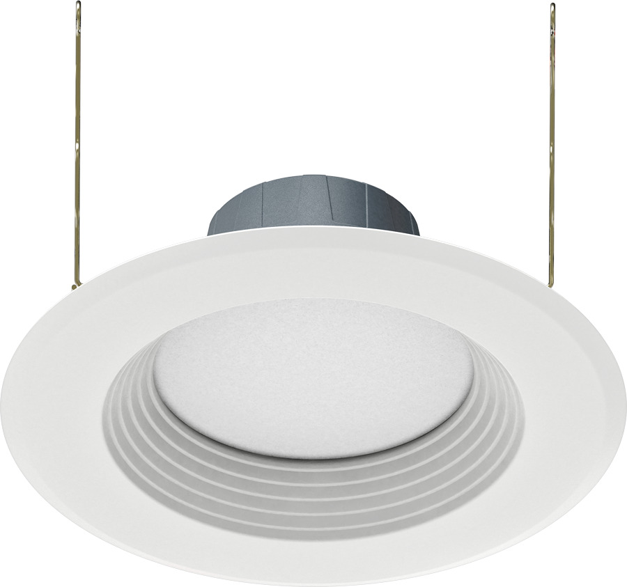 R6R8930120WB R Series Round Recessed Retrofit Downlight, 7.7 W Fixture, 6 in Ceiling Opening, 120 V AC, Aluminum Housing