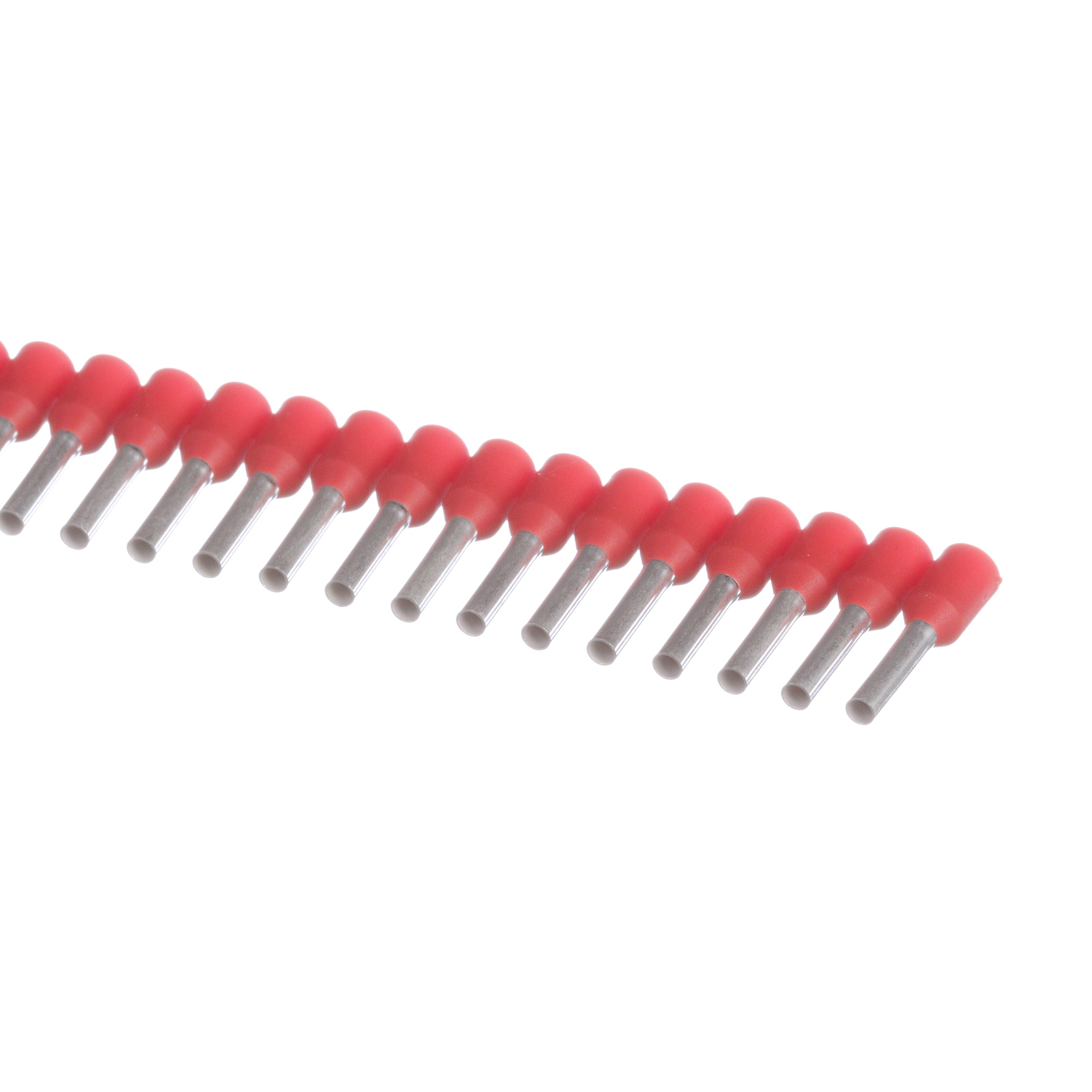 FSD77-8-DSL2 Reel Smart Type FSD DIN End Sleeve On-Strip Single Insulated Wire Ferrule, 1 sq-mm Stranded Conductor, 0.6 in L, Copper, Red