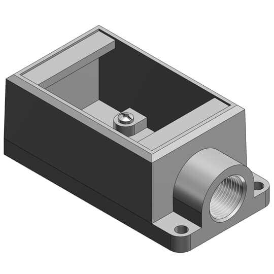 FS1-TB T&B Type FS Dead End Shallow Style Cast Device Box, Iron Alloy, 1 Gangs, 1 Outlets, 1 Knockouts