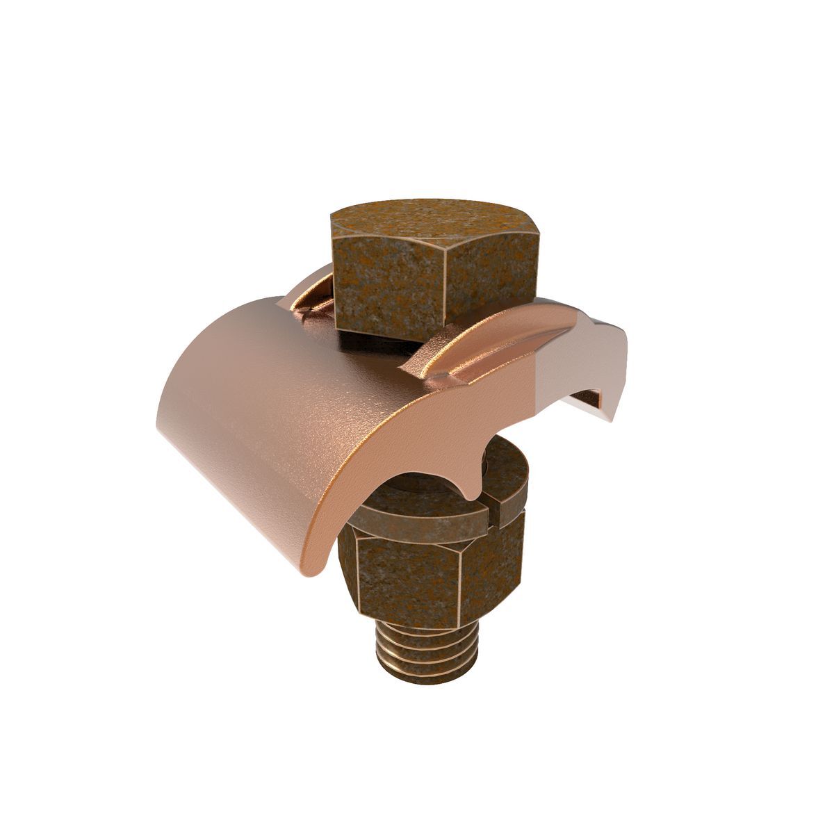 GBM26 Mechanical Grounding Connector, 4 to 2/0 AWG Conductor, 1/4 in THK Bar, Copper Alloy