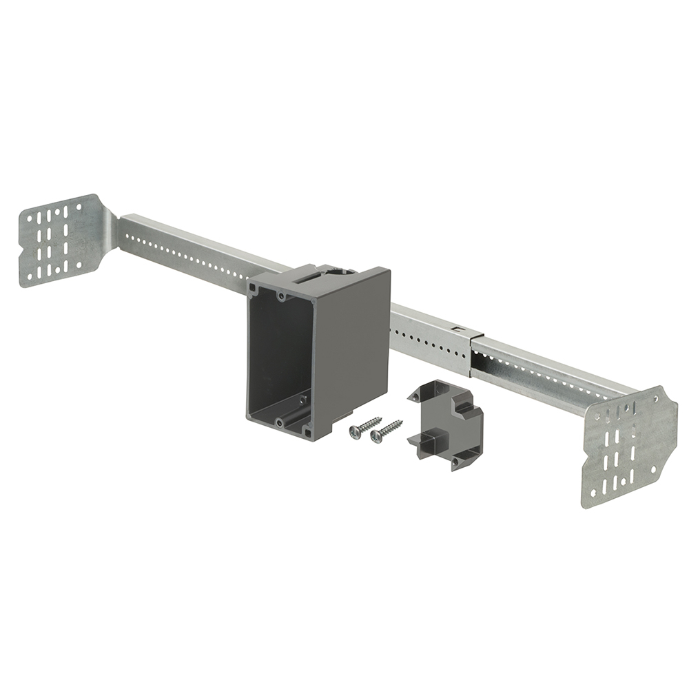 SL1B24 Slider Box, 3.715 in W, Plastic/Steel, Black/Silver