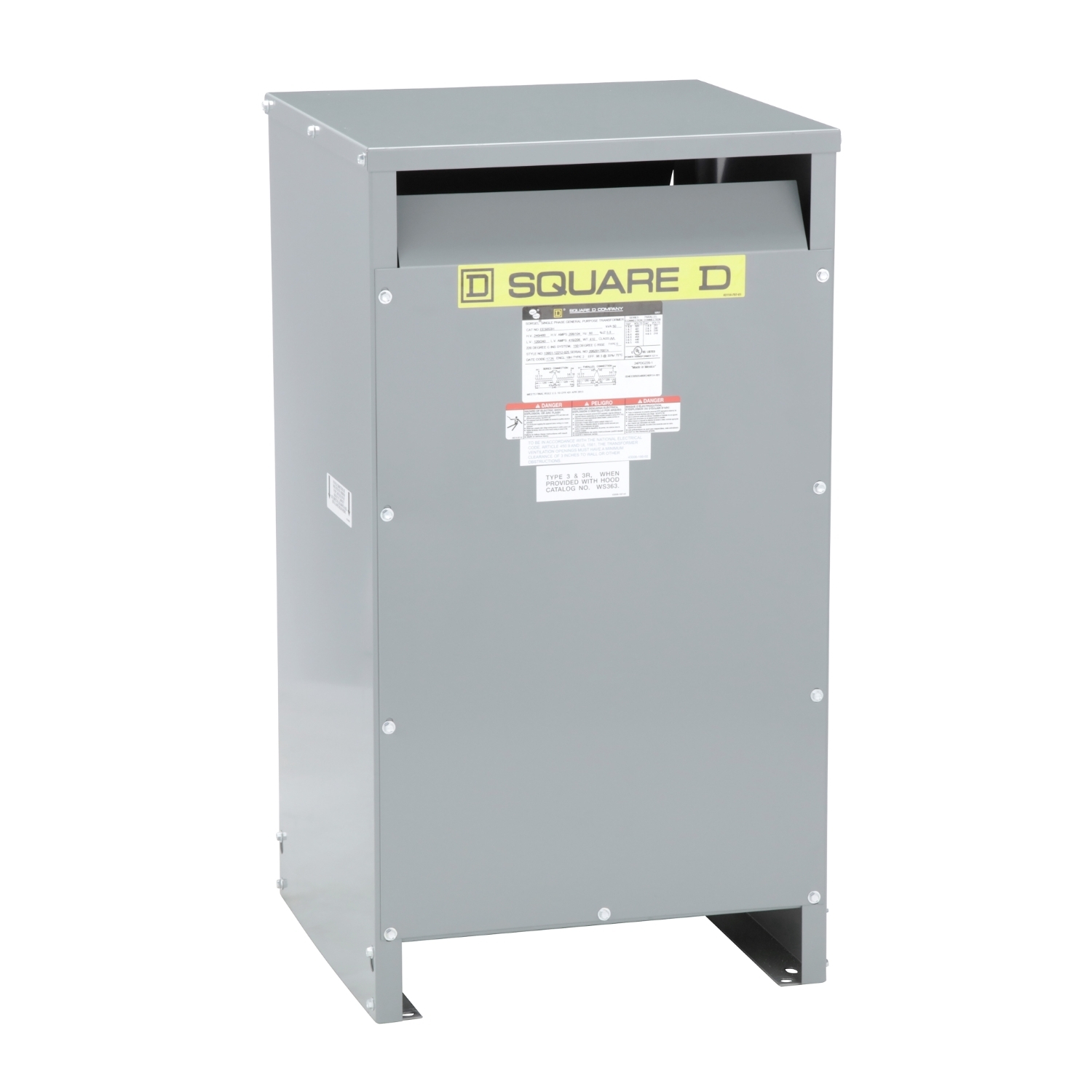 EE50S3H Dry Type Energy Efficient Transformer, 240/480 V AC Primary, 120/240 VAC Secondary, 50 kVA Power Rating, 60 Hz, 1 Phase