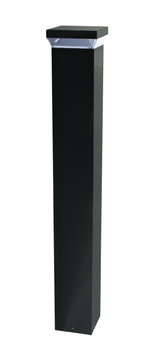 BLED12N-180 180 deg Distribution Square Standard Bollard Light, (2) LED Lamp, 12 W Fixture, 120/208/240/277 V AC, Bronze/Polyester Powder Coated Housing