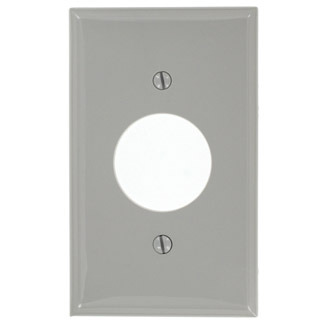 80704-GY Standard Size Traditional Wall Plate, 1 Gangs, 2-3/4 in W x 4-1/2 in H, Thermoplastic, Gray
