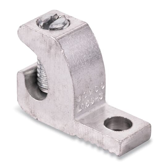 LL414 Blackburn EZ-Ground Mechanical Lay-In Lug Connector, 14 to 4 AWG, 0.22 in Stud, Aluminum, TiN Coated