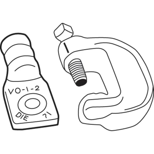 IBG2-10 Blackburn Grounding I-Beam Non-Insulated Compression Connector, 2 to 1/0 AWG Steel Conductor, Die Code: 66H, Steel