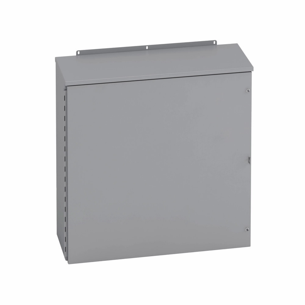 Type 3/3R panel enclosures, 36" height, 12" length, 30" width, NEMA 3R, Hinged cover, RHC enclosure, Wall mount, Medium single door, External mounting feet, Carbon steel