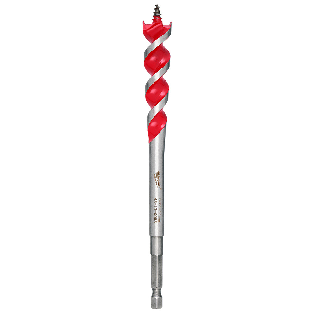 48-13-0058 Speed Feed Self-Feed Wood Bit, 5/8 in Dia, 6-1/2 in OAL, 3 in L Tapered Flute, 1/4 in Shank