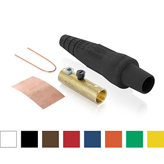 16D29-UB Rhino-Hide 1-Pole Cam Type Taper Nose While-in-Use Detachable Female Plug, 12 to 24 V AC/DC, 300 A, 2 to 2/0 AWG Wire, Single Setscrew, NEMA 3R
