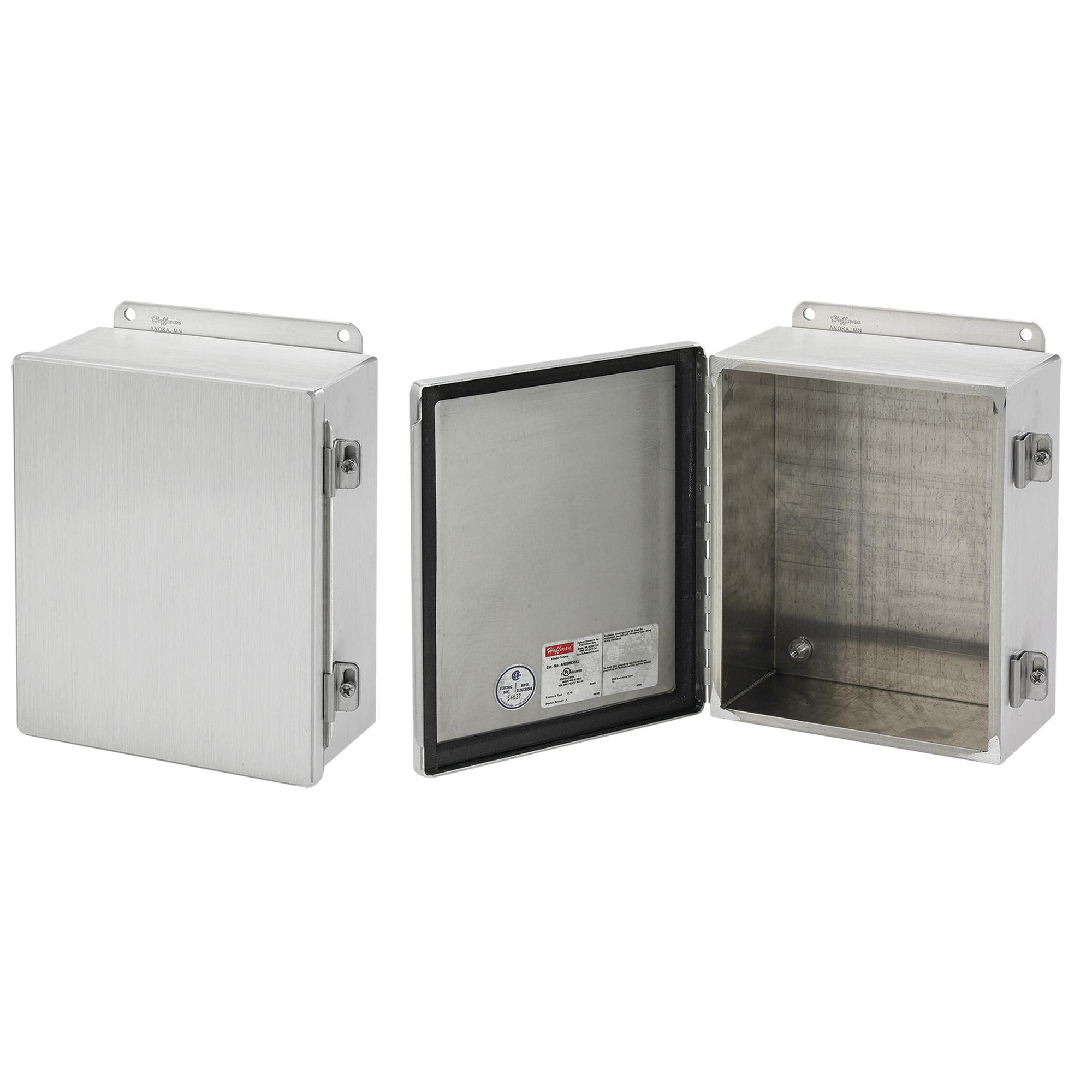 A1614CHAL Junction Box, 16 in H x 14 in W x 6 in D, Continuous Hinged/Screw Clamp Cover, NEMA 12/IP65 NEMA Rating, Aluminum